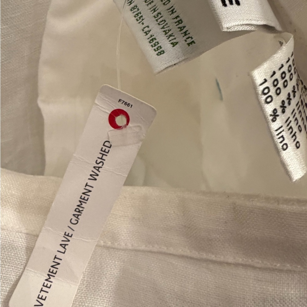 Lacoste White Cotton Pants with Green Crocodile Logo linen summer 42 - Picture 9 of 13